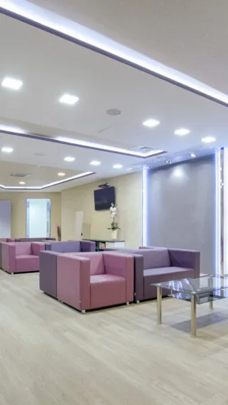 Office with Purple Seats Adobe Stock 97790465