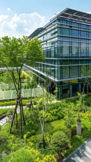 Commercial Building Greenspace Adobe Stock 860549578